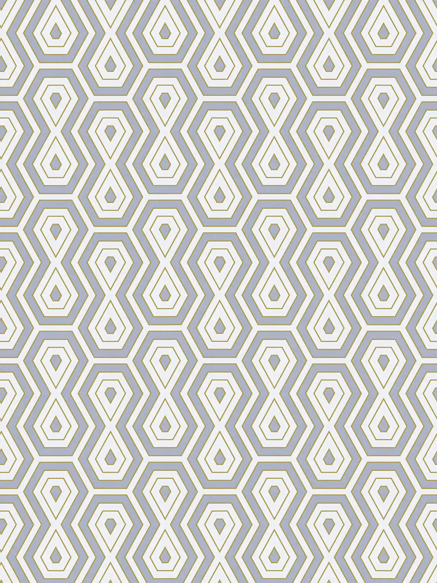         Non-woven wallpaper grey gold pattern in geometric retro design
    