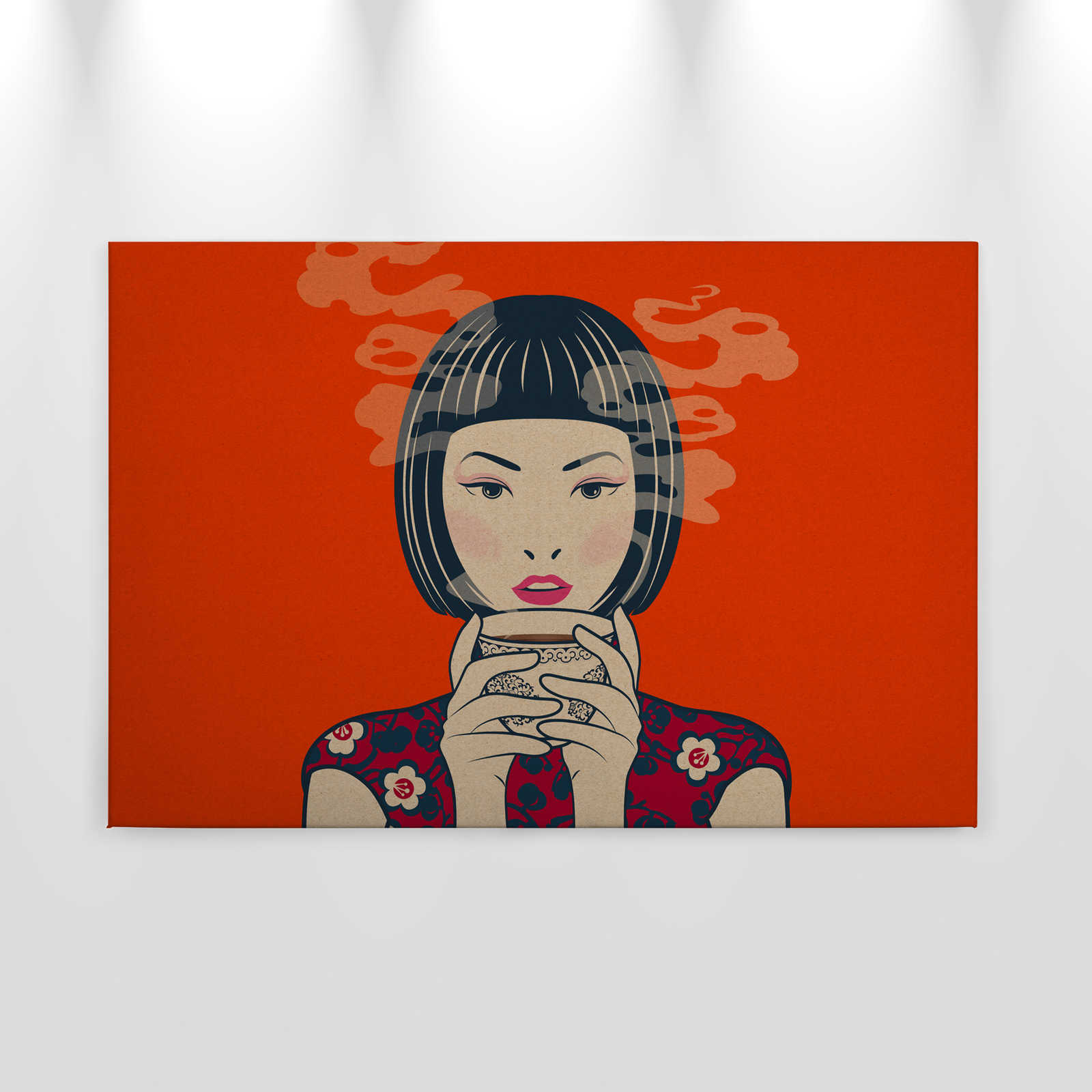             Akari 2 - Temps pour le thé, style manga en carton À structure sur toile - 0,90 m x 0,60 m
        