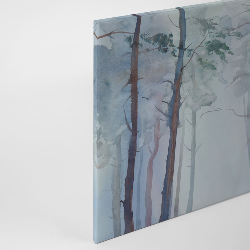             Canvas with forest motif in watercolour style - 0.90 m x 0.60 m
        