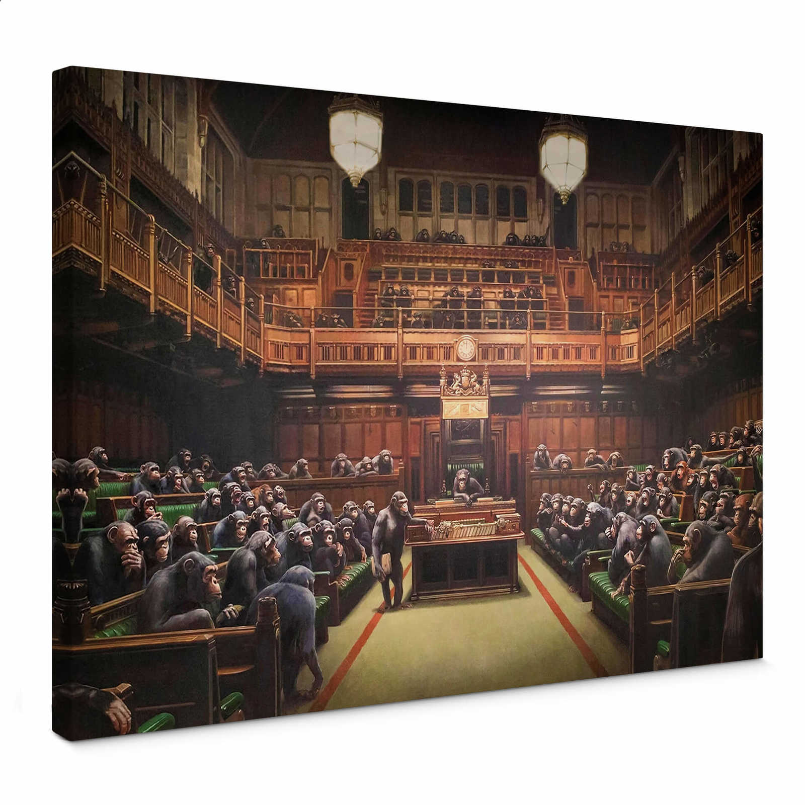         Canvas print Banksy "Devolved Parliament" painting
    