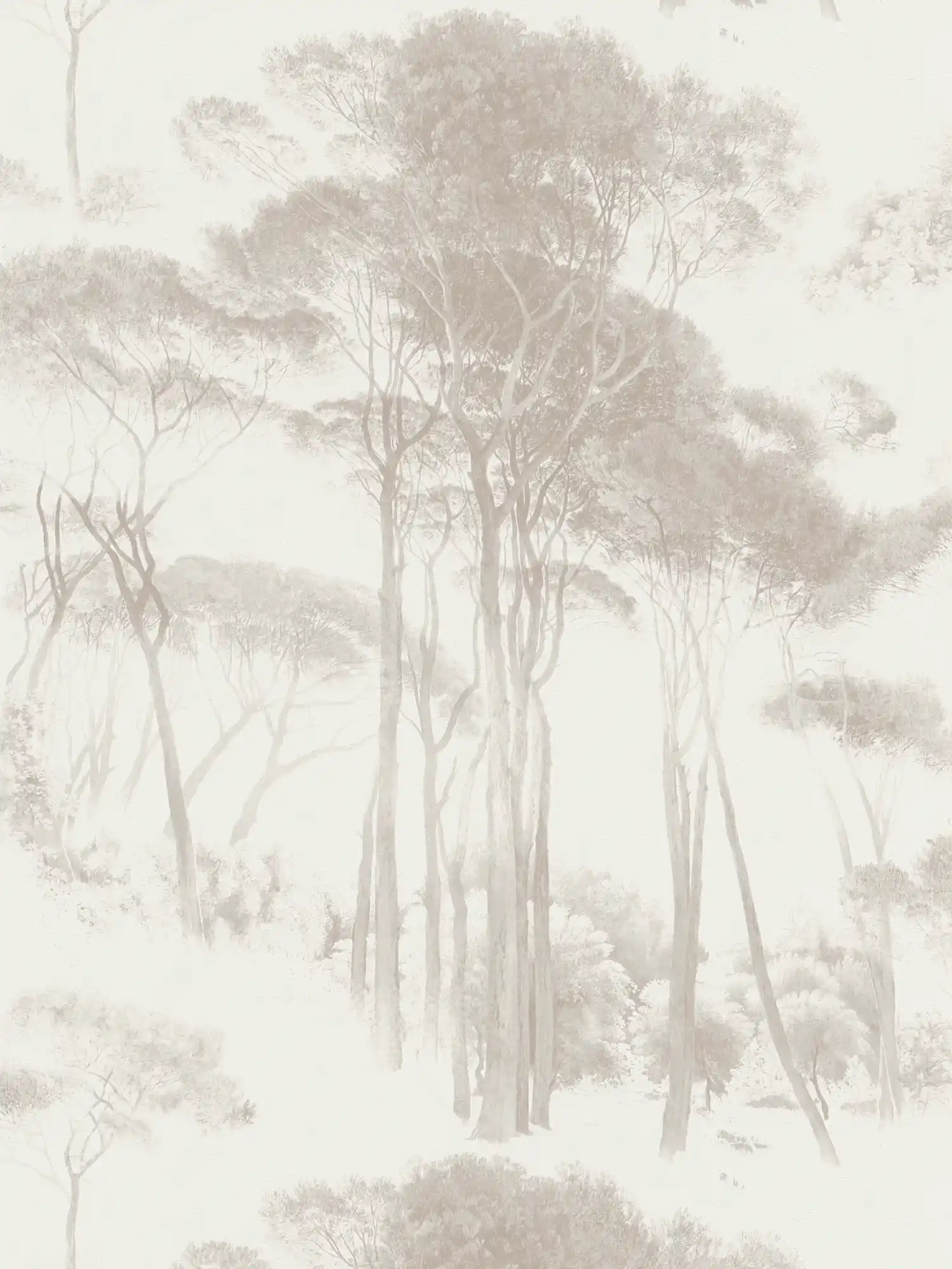         Wallpaper forest landscape, vintage & art - brown, white
    