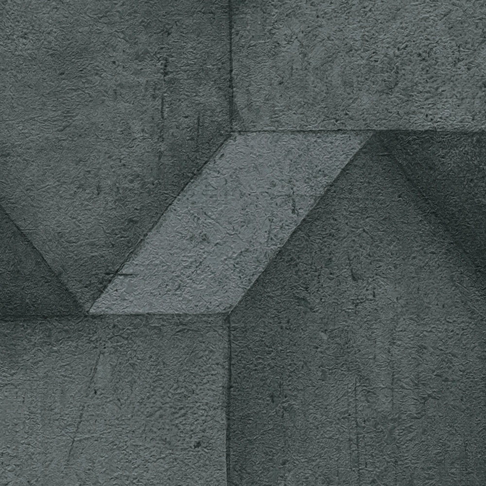             Antraciet behang met 3D betonlook - zwart, grijs
        