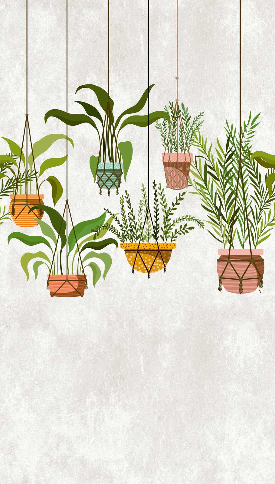             Wallpaper novelty | motif wallpaper hanging plants botanical decor
        
