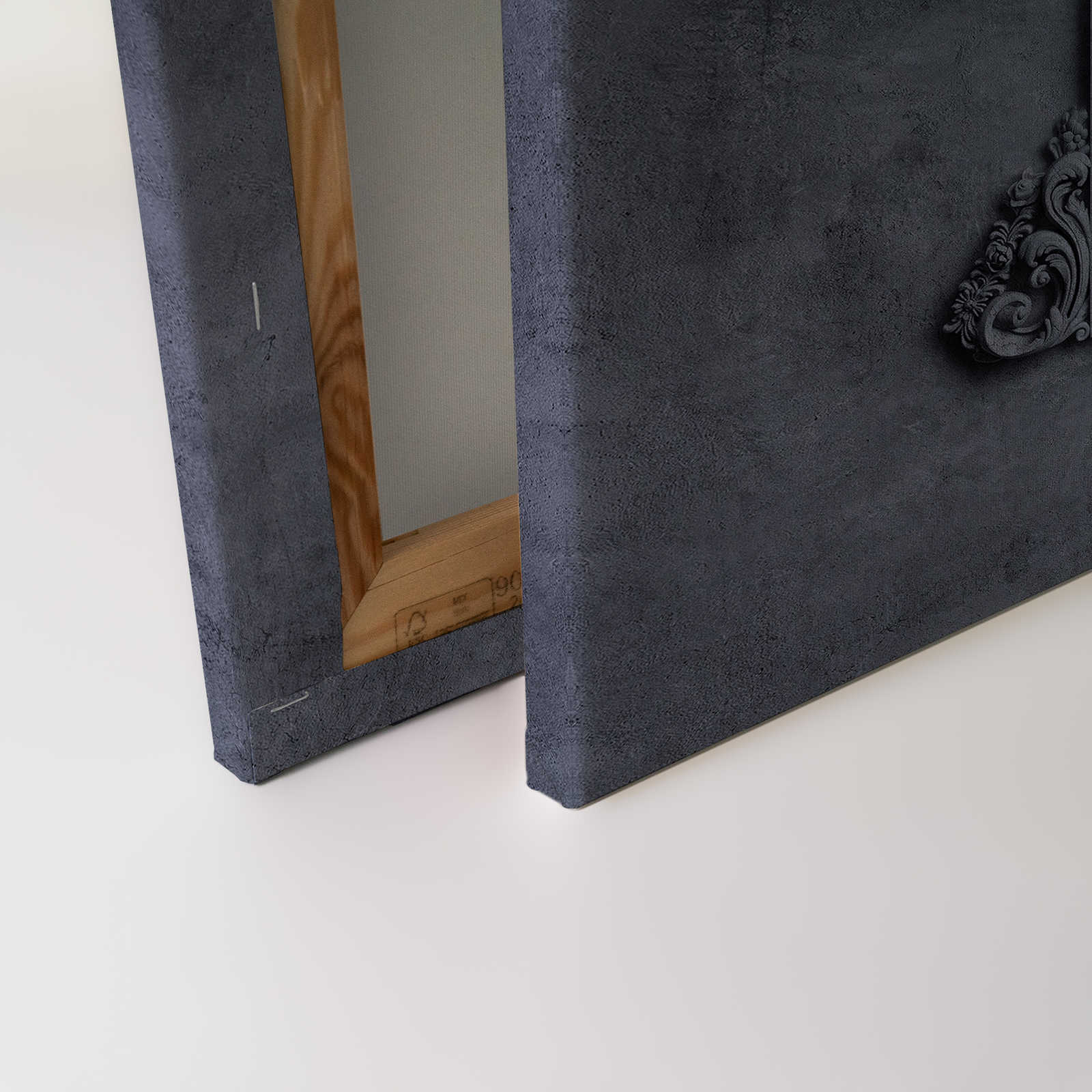             Lyon 3 - Quadro su tela 3D con cornice in stucco e intonaco blu - 1,20 m x 0,80 m
        