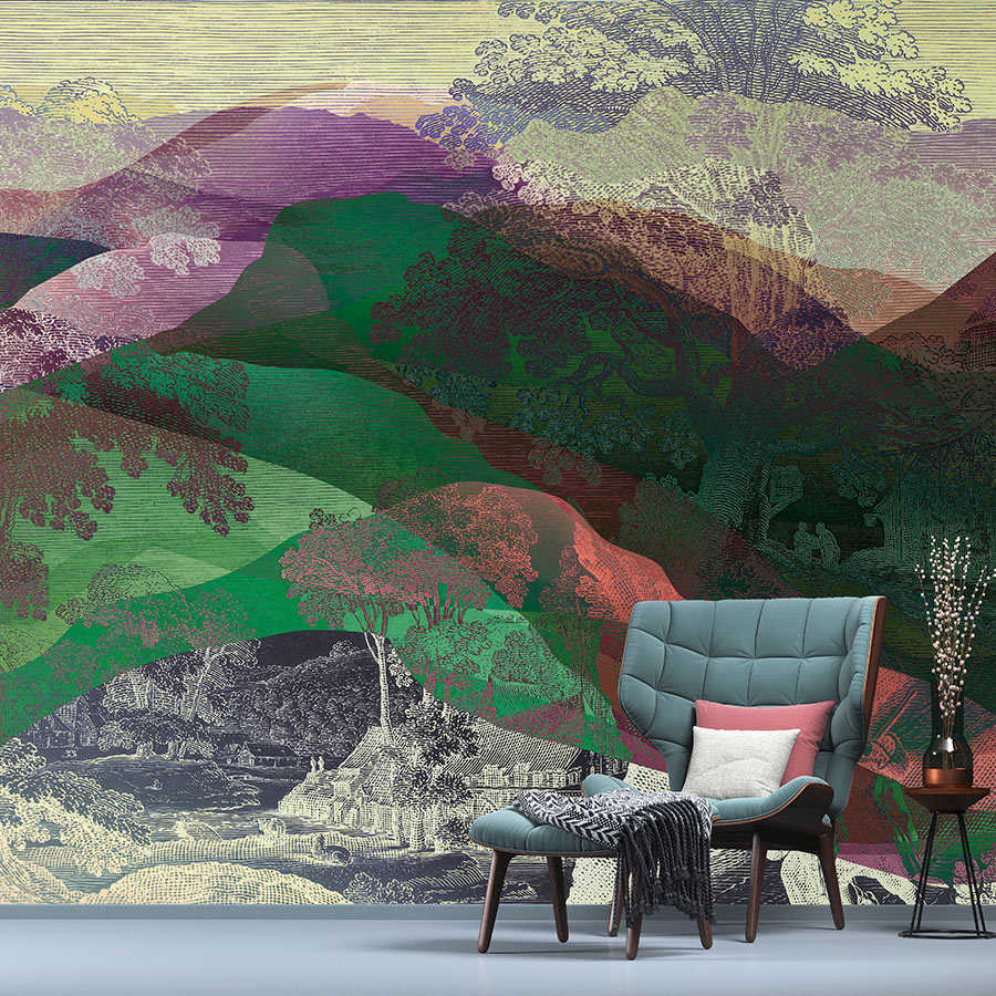         Hidden Valley 1 - mural vintage meets modern mountain landscape
    