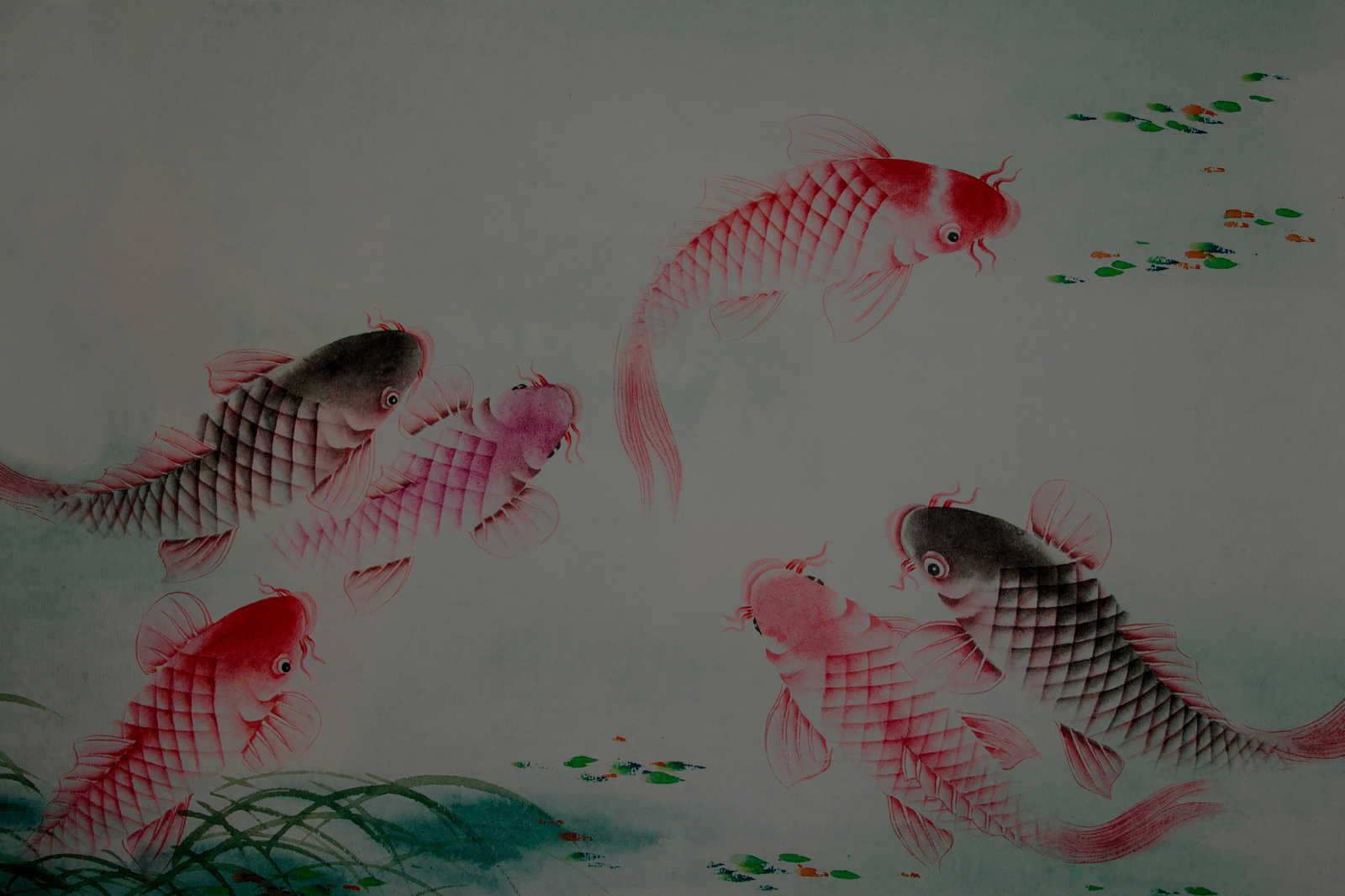             Canvas painting Asia Style with Koi Pond - 1,20 m x 0,80 m
        