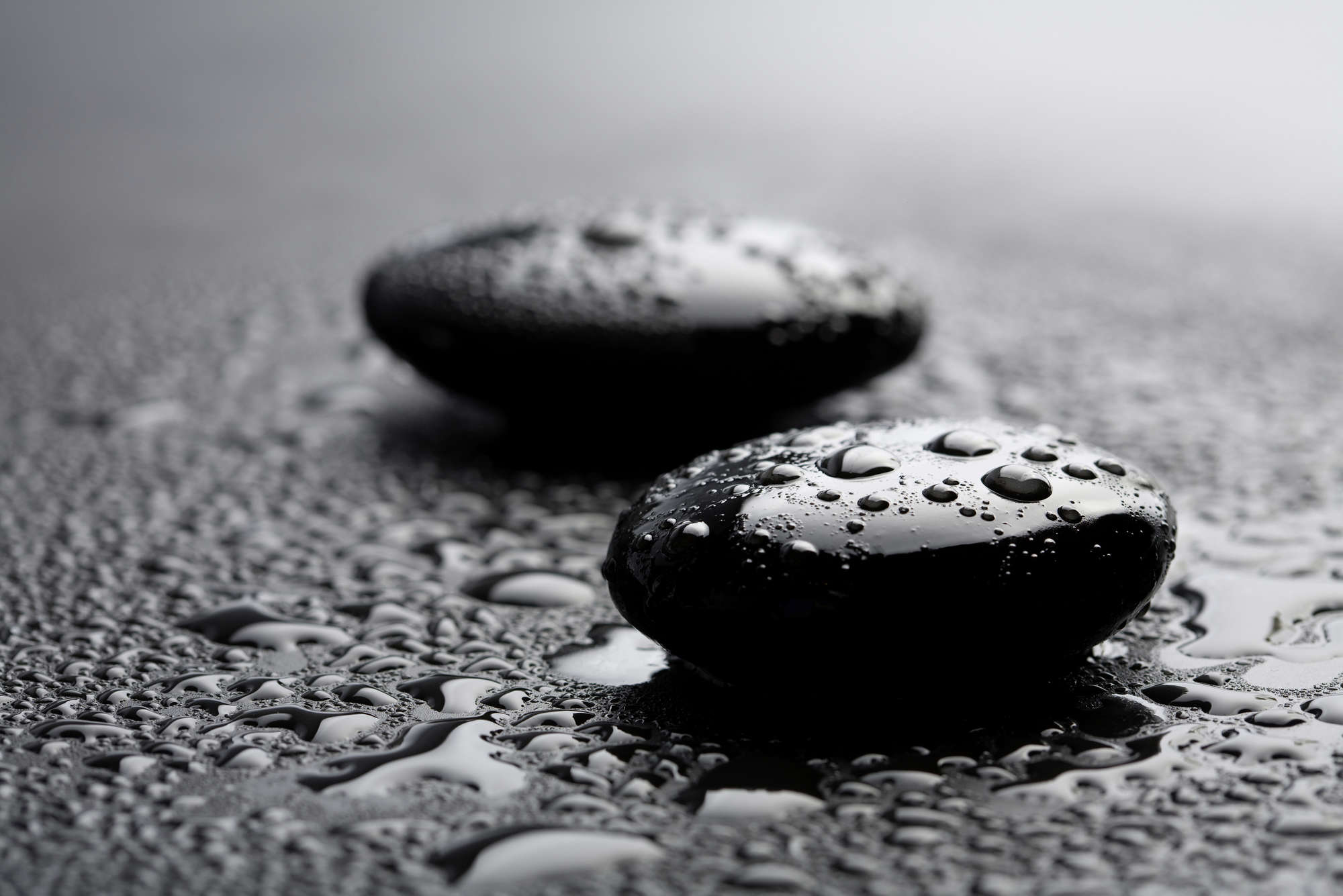             Photo wallpaper Wellness Stones with Water Drops - Matt smooth non-woven
        