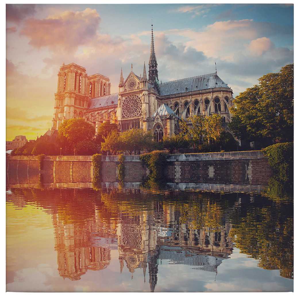             Square canvas print Notre Dame Paris – colourful
        