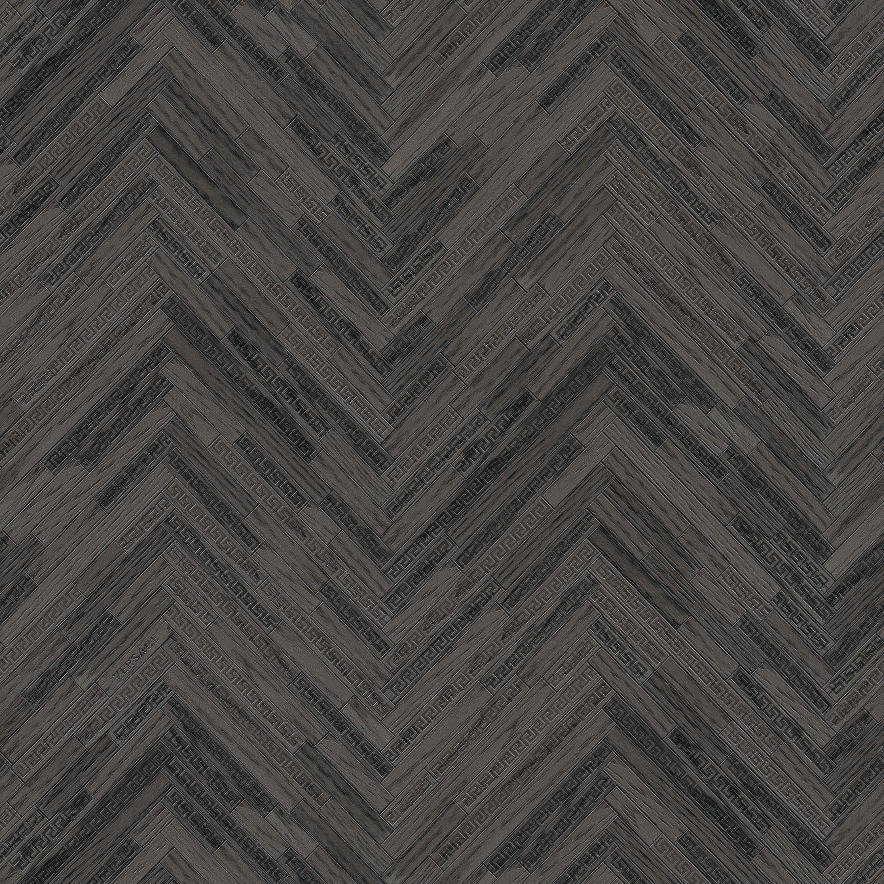         VERSACE Home wallpaper elegant wood look - grey, black
    