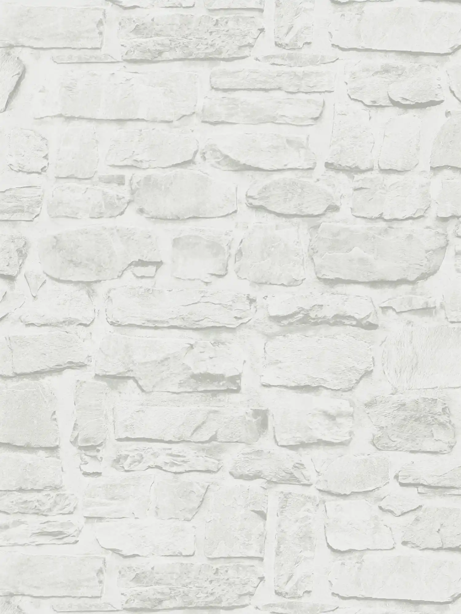 Self-adhesive wallpaper | White stone look with 3D optics - white, grey
