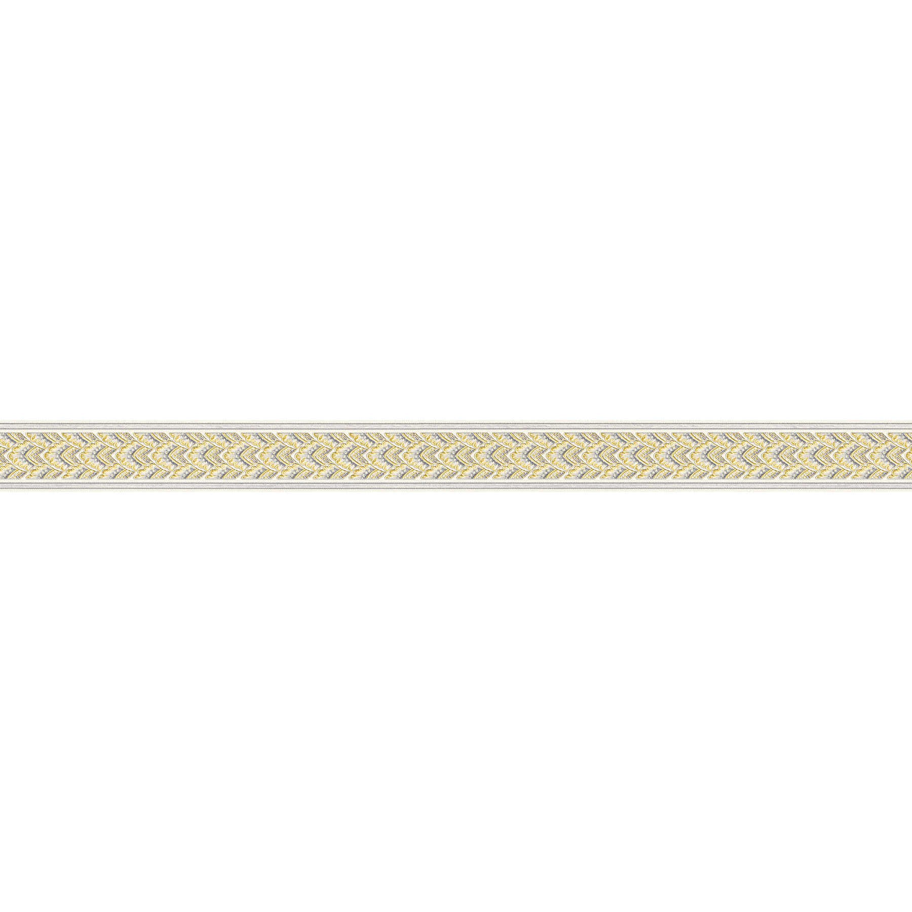         Metallic wallpaper border with shell pattern in gold & silver
    