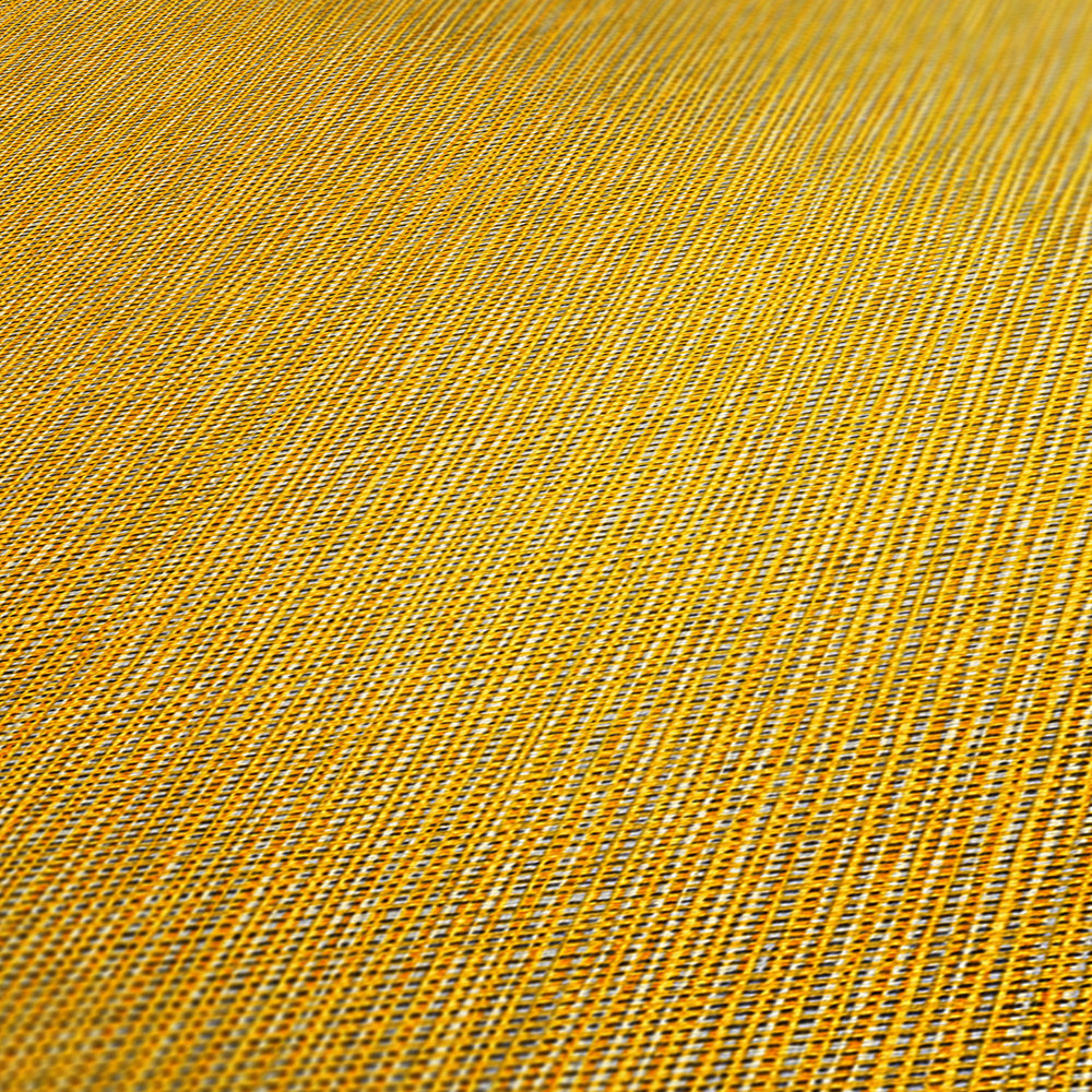             Papier peint uni aspect textile avec détails argentés & gris - jaune, gris, argenté
        