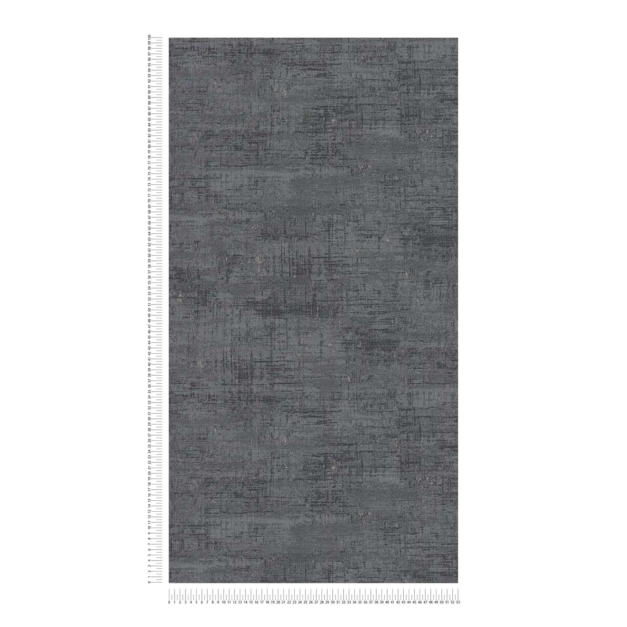             Carta da parati non tessuta con effetto ruggine testurizzato - nero, grigio, oro
        