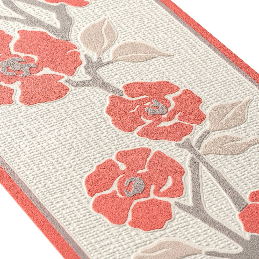            Flowers border self-adhesive with nature design - cream, orange
        
