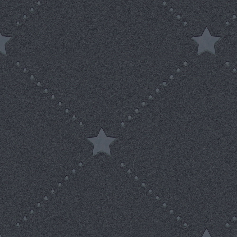             Papel pintado no tejido MICHALSKY azul oscuro con motivo de estrellas
        