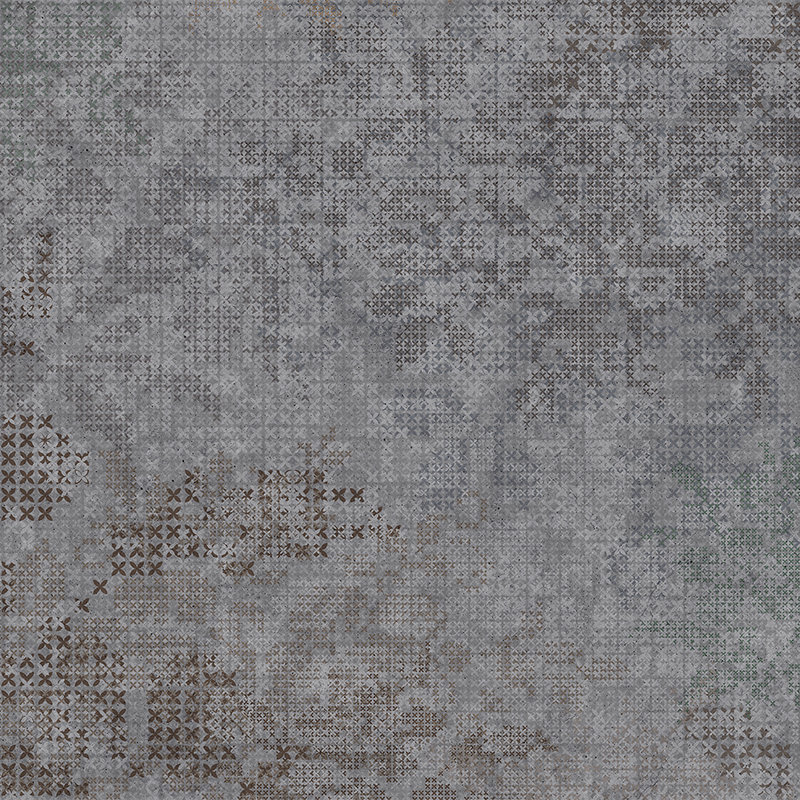         Photo wallpaper cross pattern in pixel style - grey, black
    