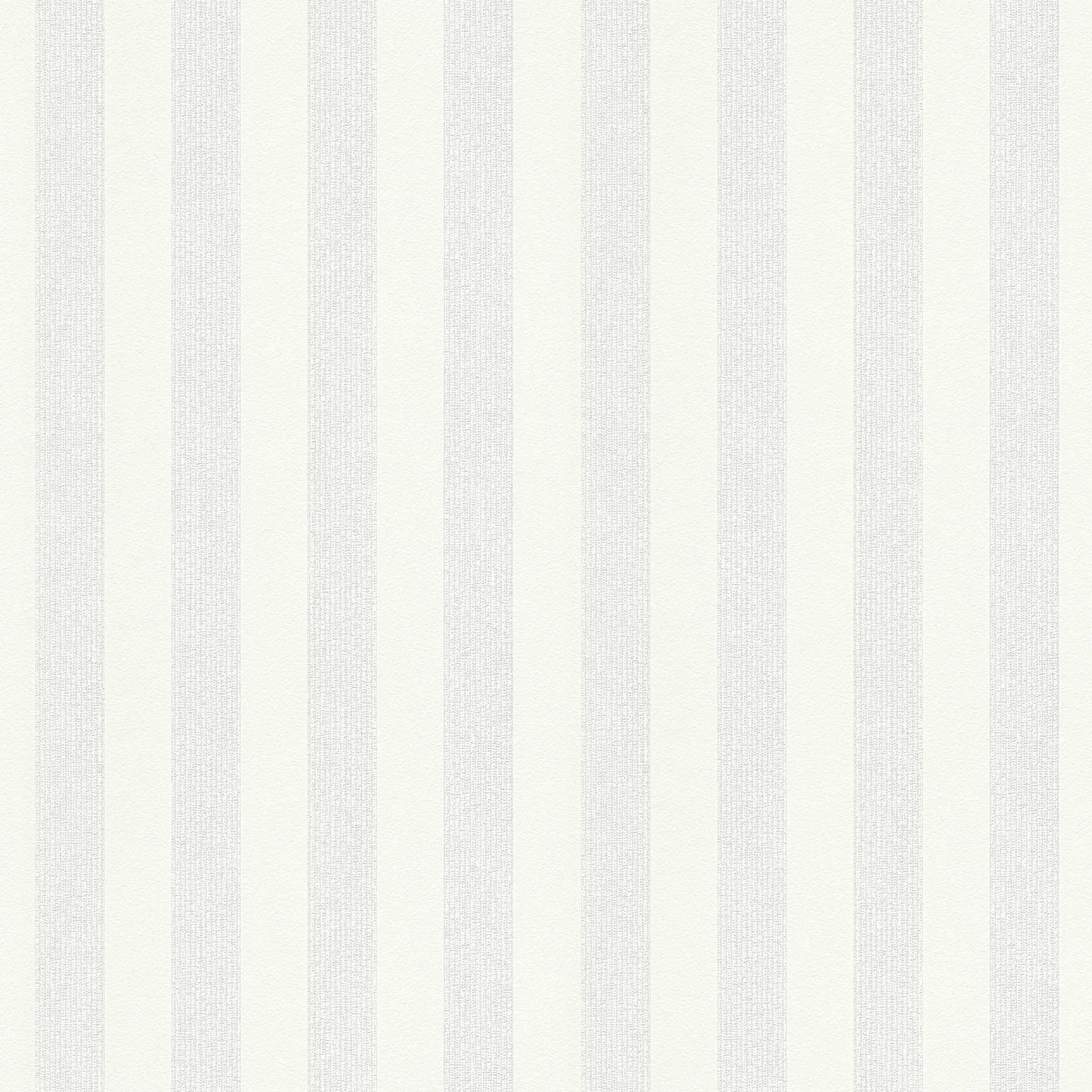 Structured wallpaper stripe pattern, textures - paintable, white
