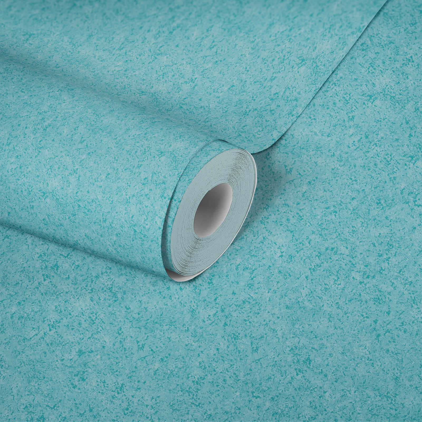             Non-woven wallpaper petrol plaster look with matte pattern - blue, green
        