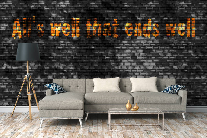             Black Wall Optics Behang voor Jeugdkamer - Oranje, Zwart, Grijs
        