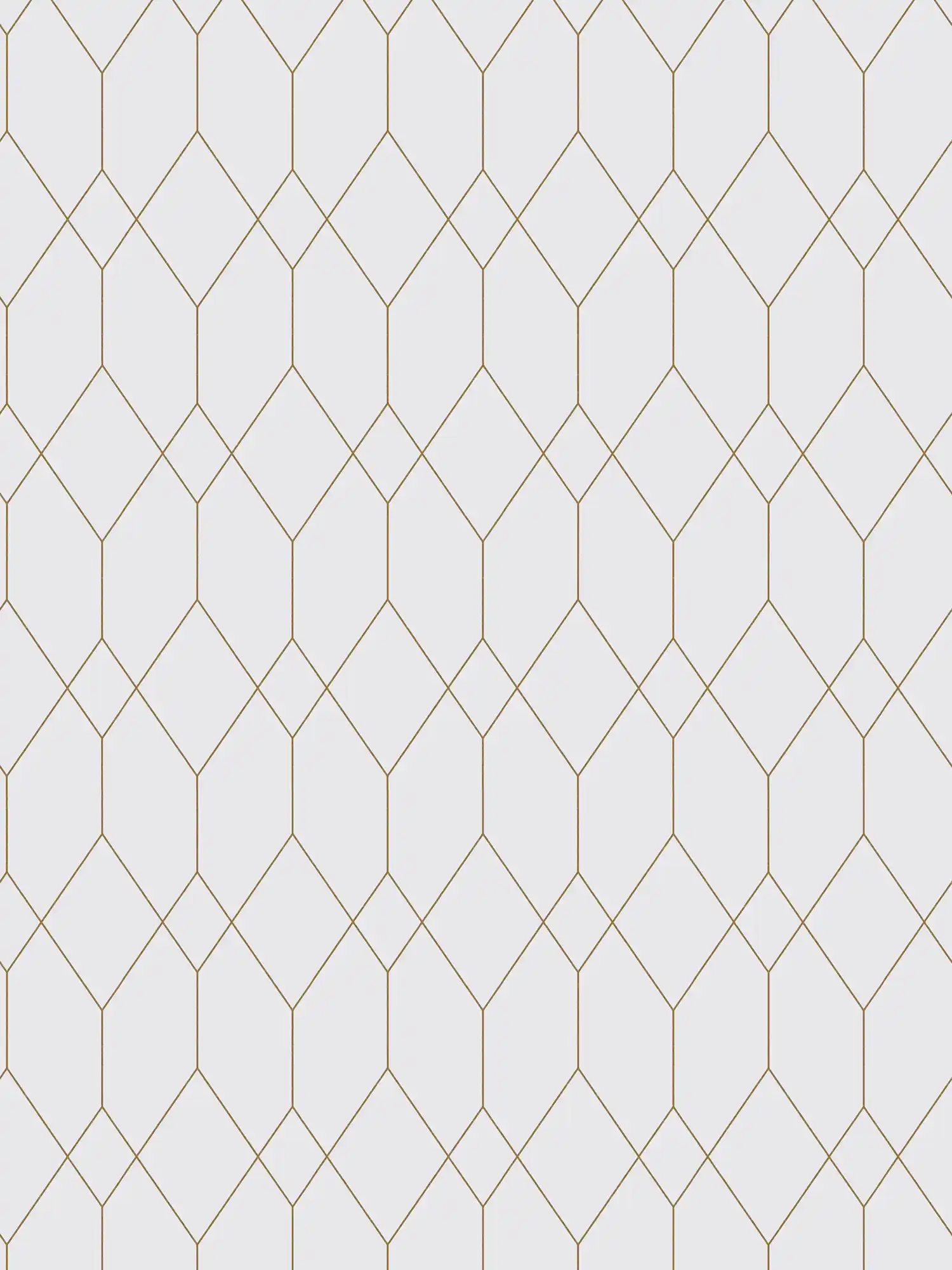 Self-adhesive wallpaper | Geometric line pattern in gold - white, metallic
