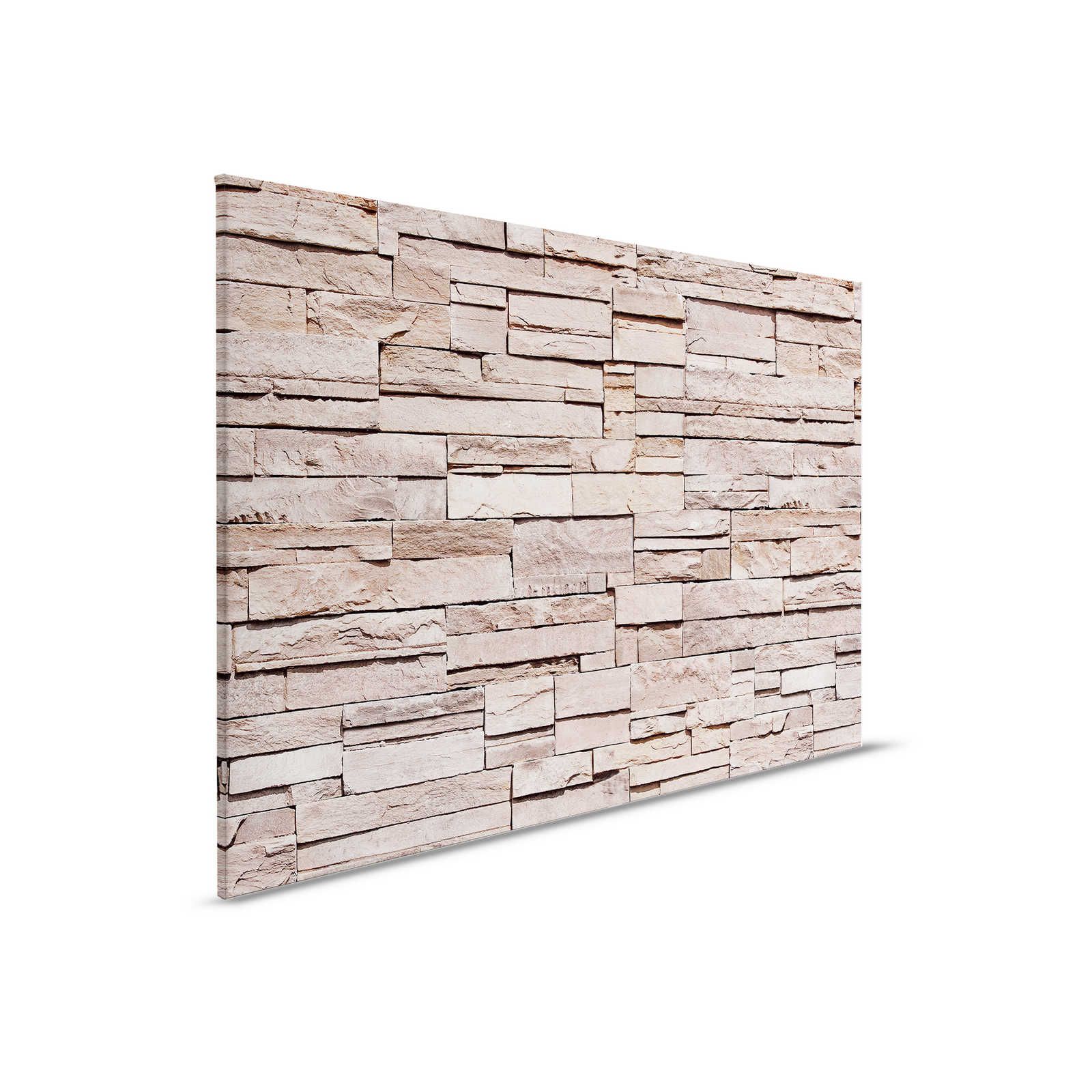         Canvas painting 3D stone look, light brown dry stone wall - 0.90 m x 0.60 m
    