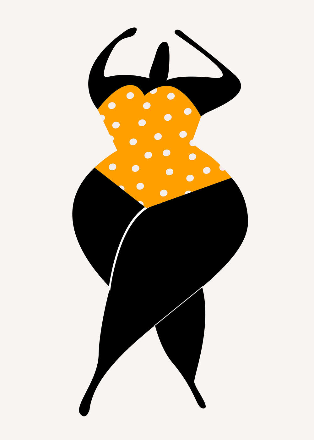             Papel pintado artístico Figura de mujer en traje de baño - Amarillo
        