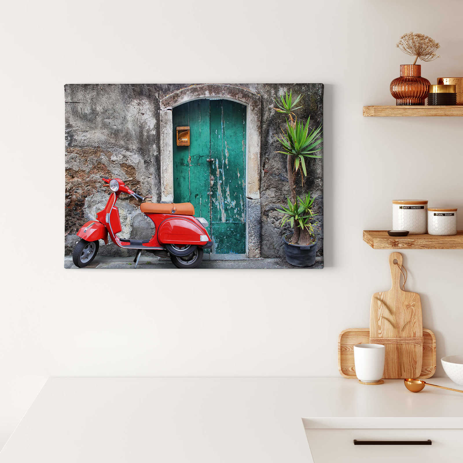             Canvas print red scooter, 70 x 50 cm – multicoloured
        
