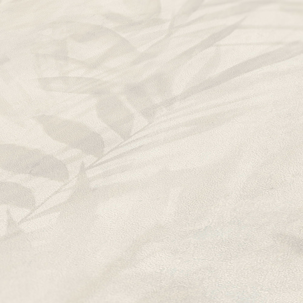             Papier peint Motif palmier en lin - beige, crème, gris
        
