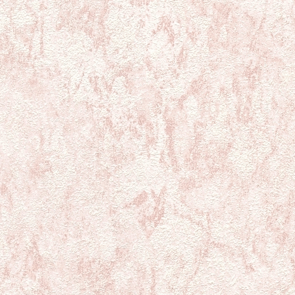             Eenheidsbehang met structuureffect & gevlekt design - roze, crème
        