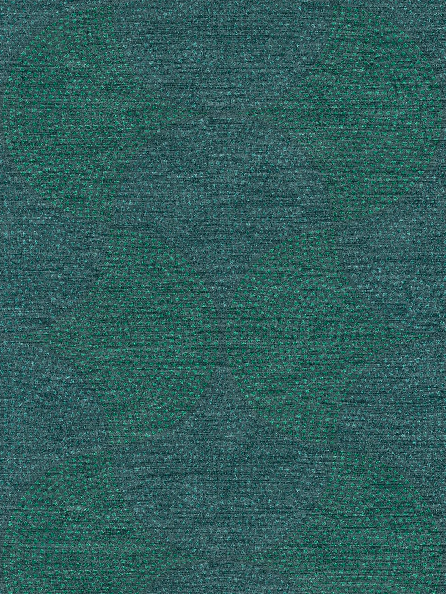 Non-woven wallpaper metallic design with mosaic pattern - blue, green, metallic
