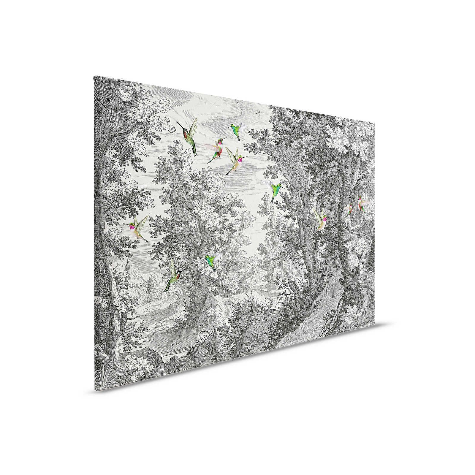         Fancy Forest 1 - Landscape Canvas Print with Birds - 0.90 m x 0.60 m
    