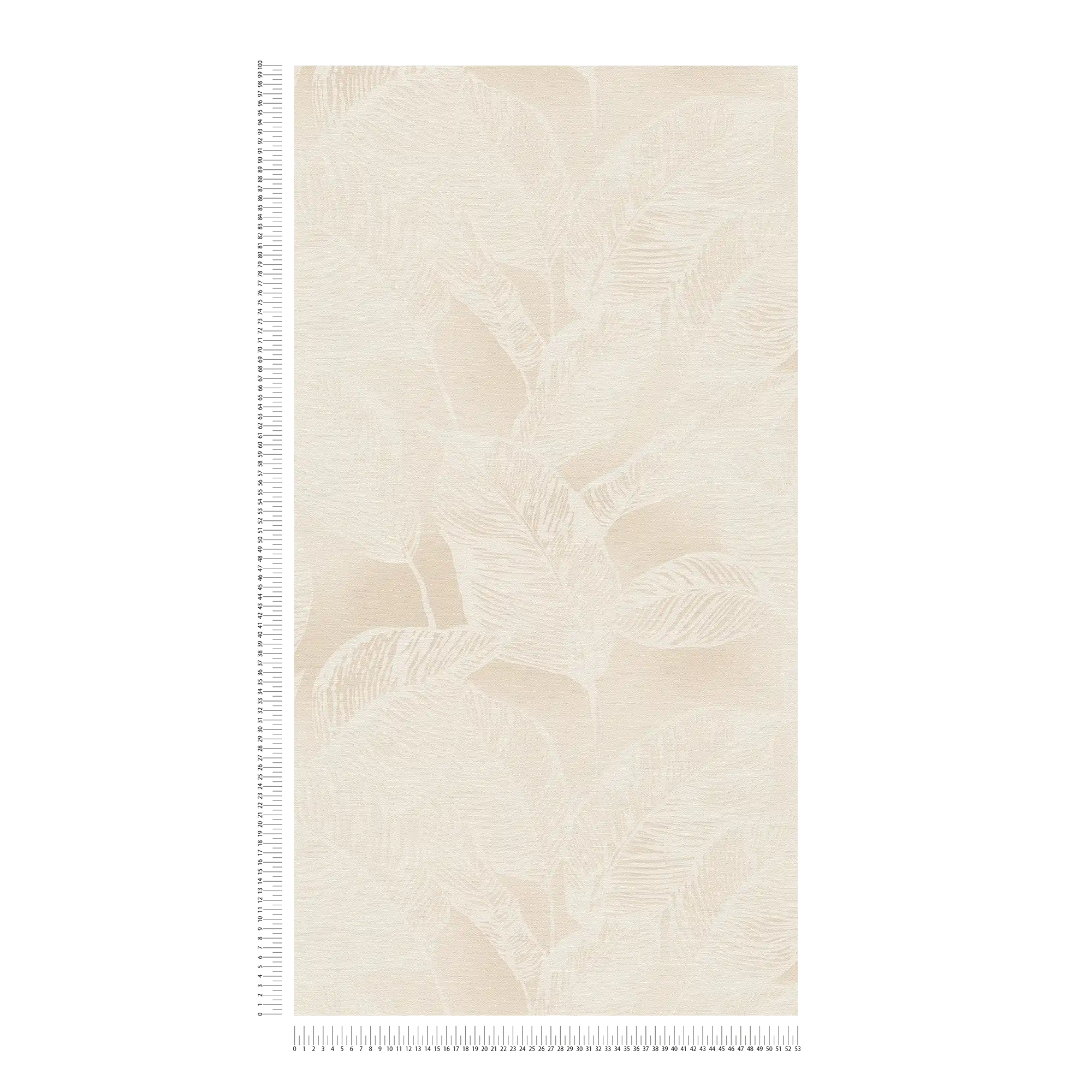             Papel pintado tejido-no tejido con motivo de hojas sin PVC - beige, blanco
        
