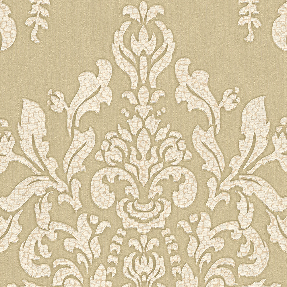             Baroque wallpaper with octopus ornament pattern - metallic
        