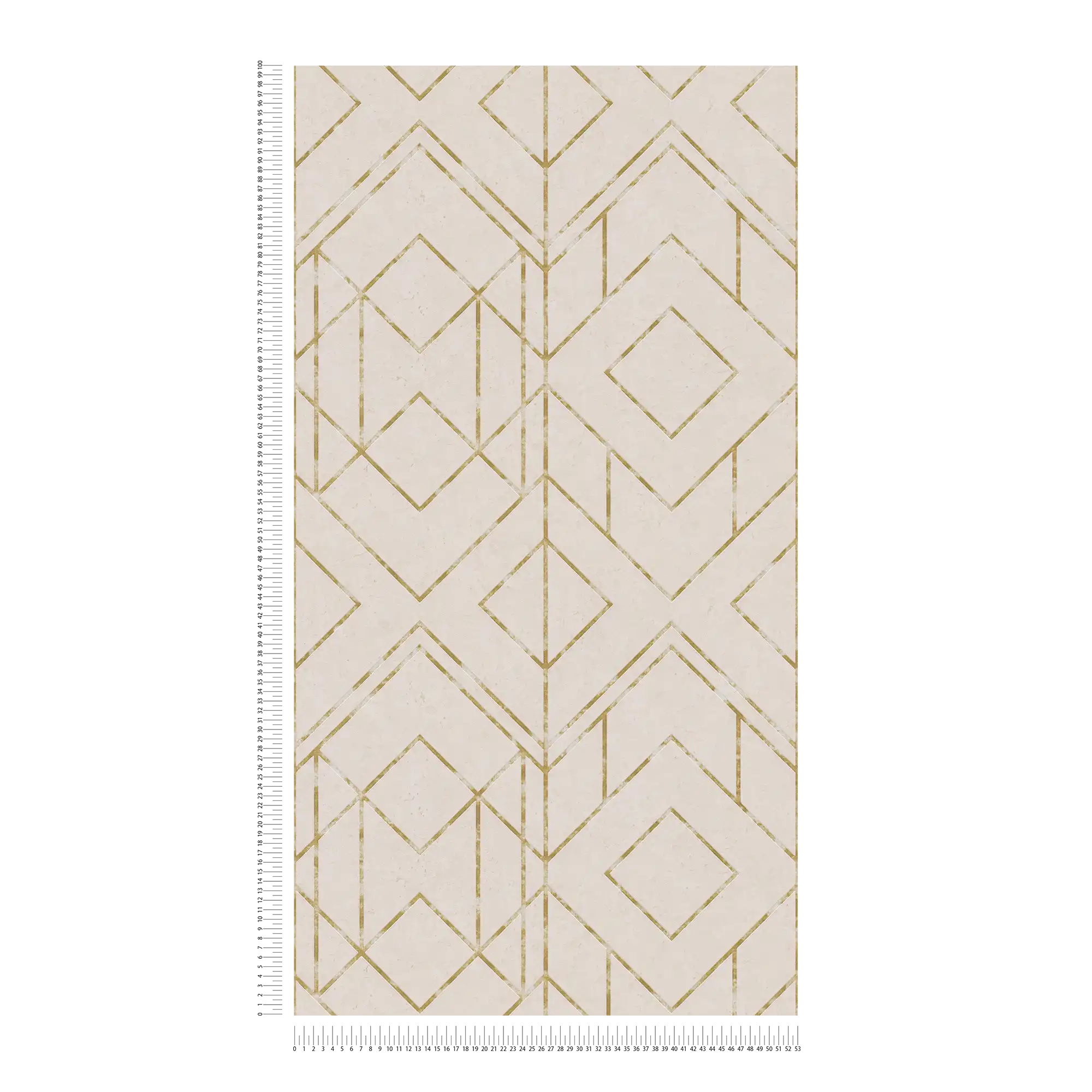             Non-woven wallpaper with metallic effect & graphic design - beige, metallic
        