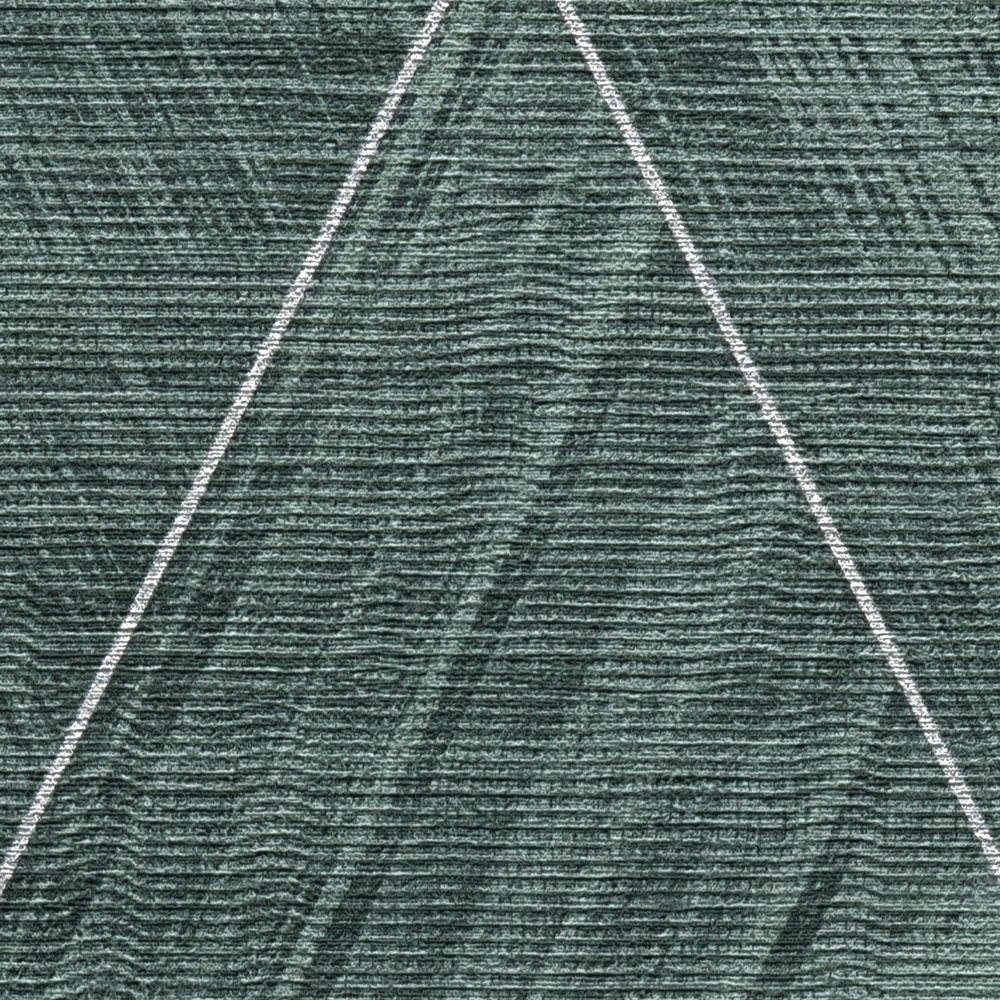             Papier peint losange avec aspect textile chiné - métallique, vert
        