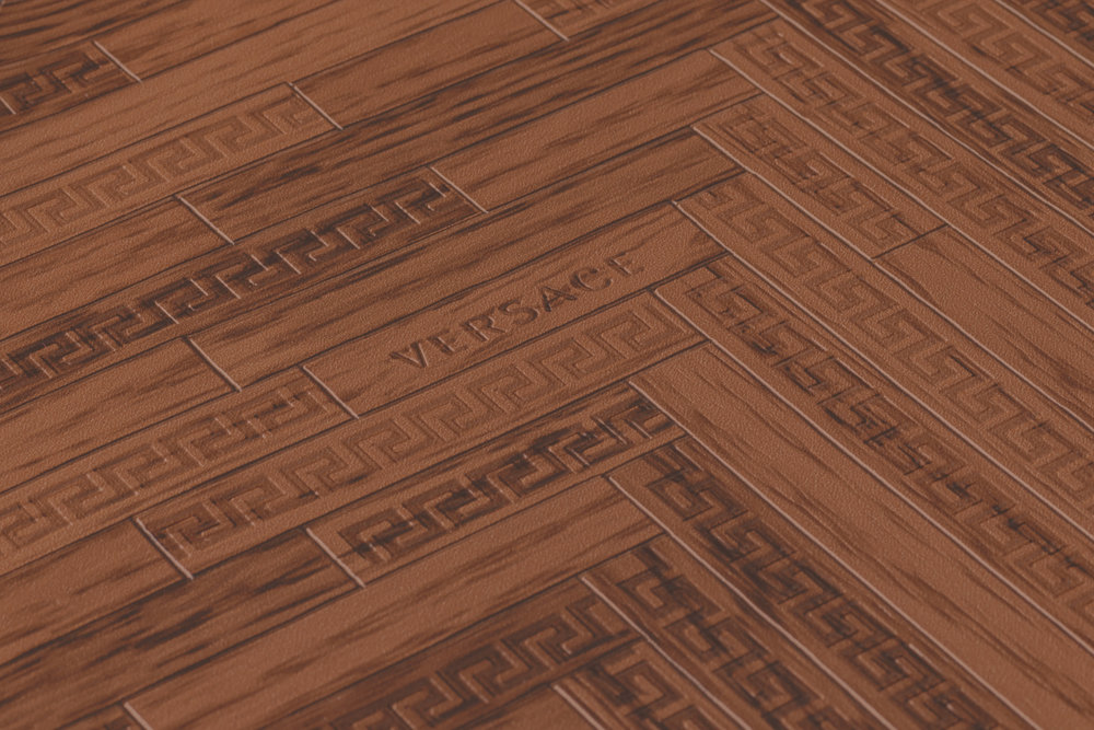             VERSACE Home Papier peint aspect bois élégant - marron, cuivre, rouge
        