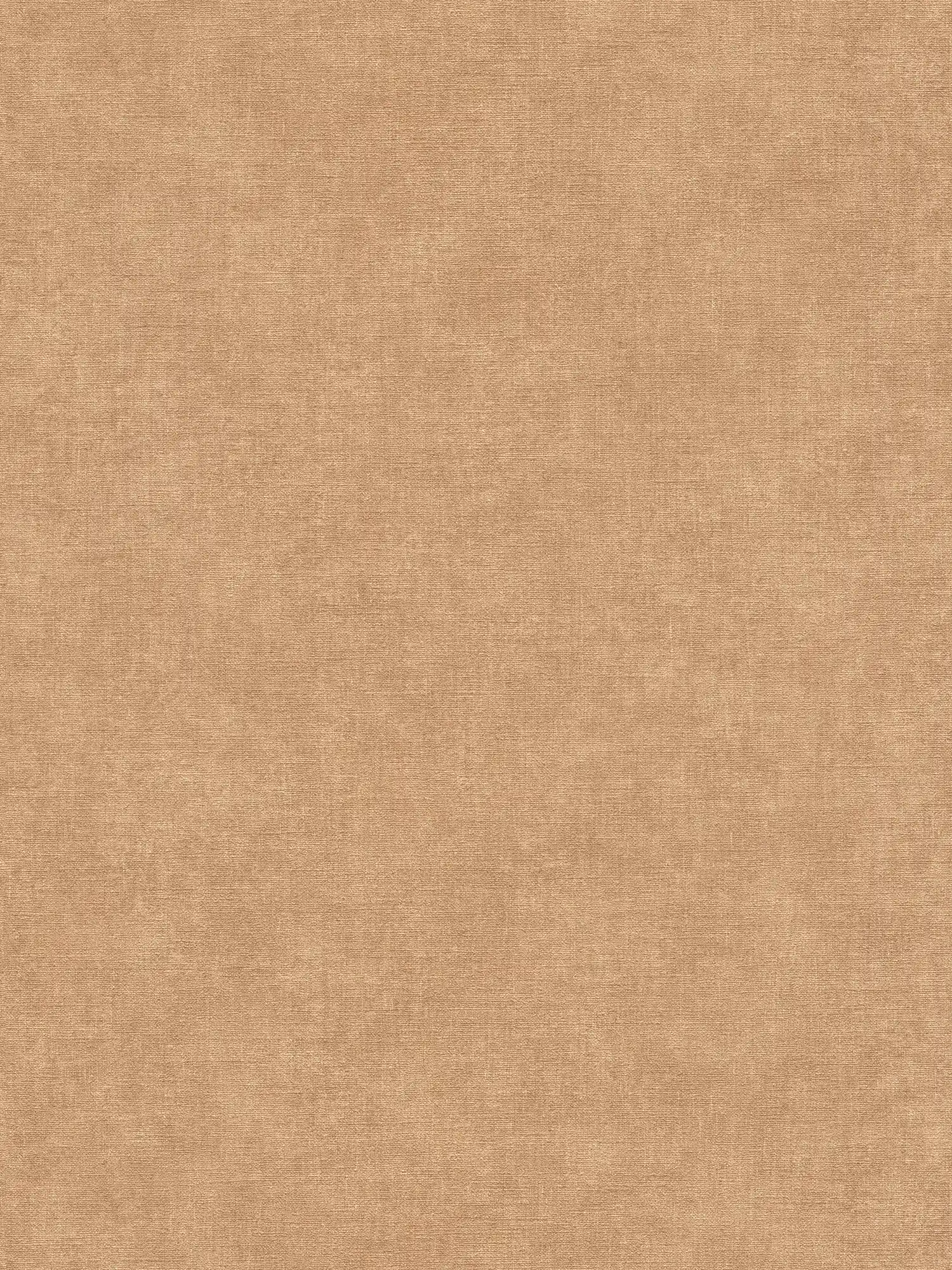 Plain wallpaper with light texture in textile look - brown, beige
