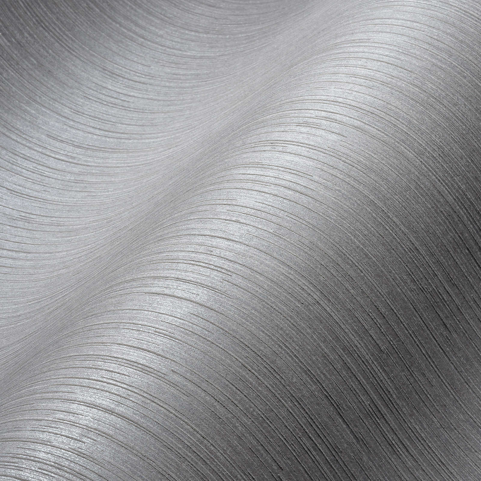             Papier peint intissé gris clair avec effet brillant & motif ligné - gris
        