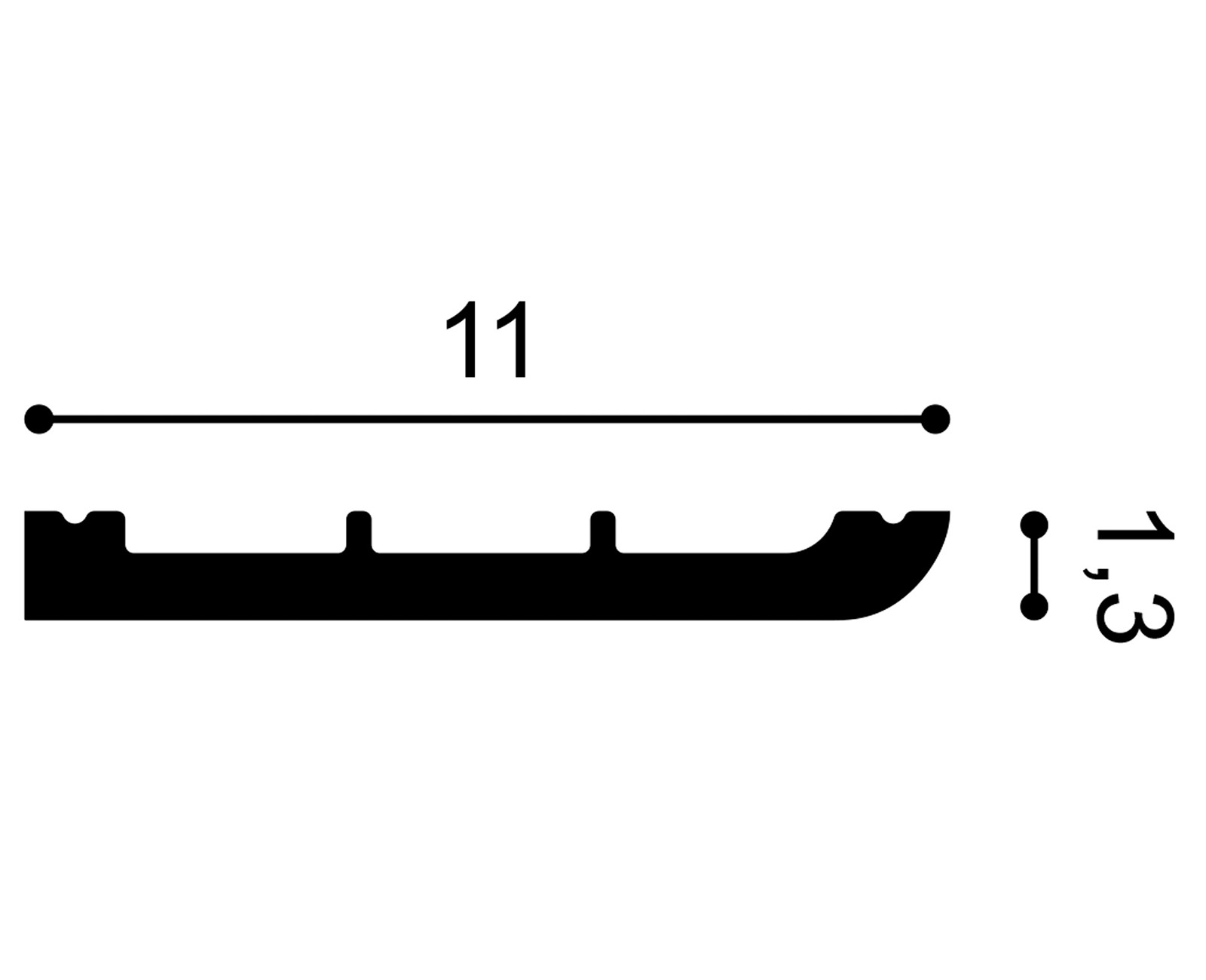             Modern skirting board Bergen - SX184F
        