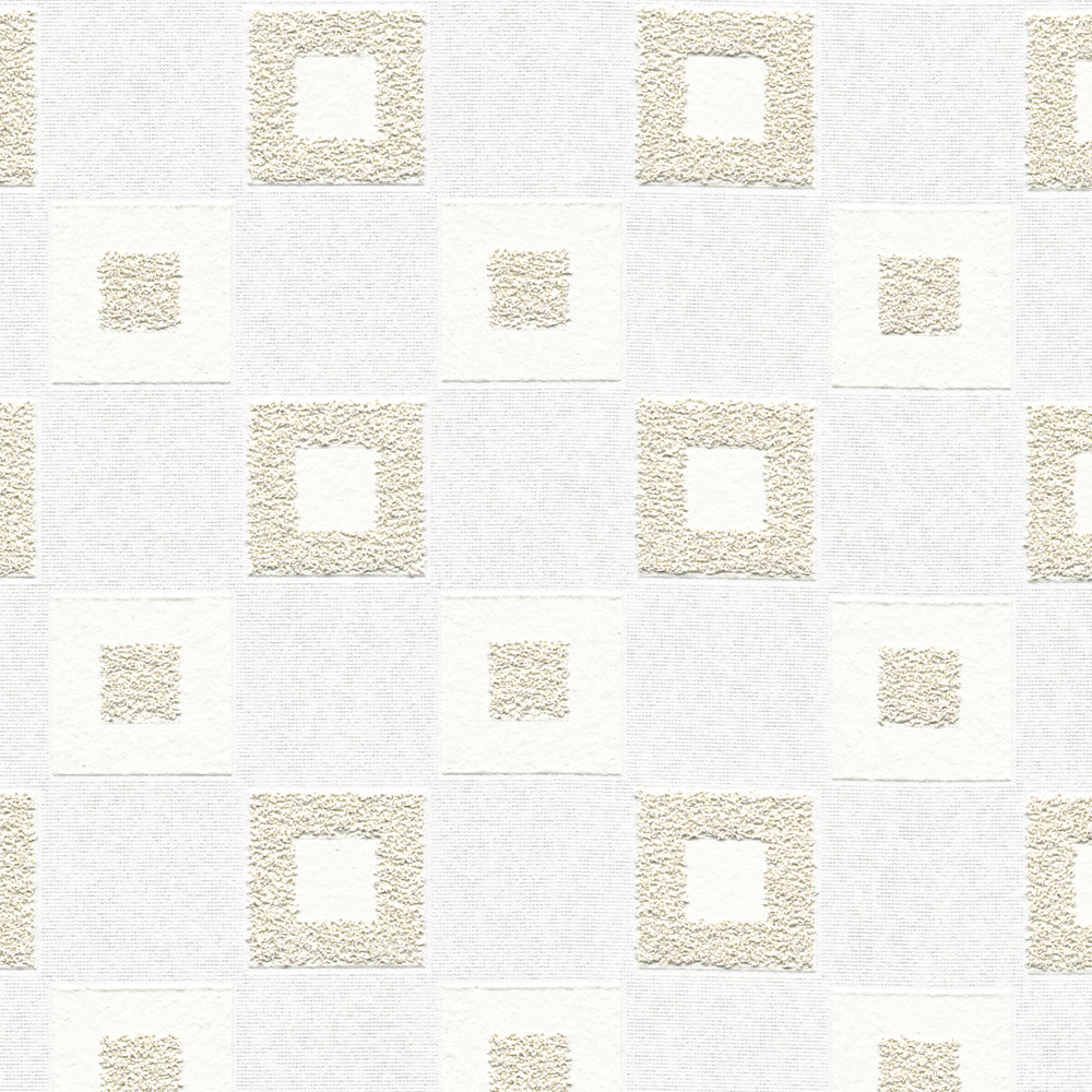             Paintable wallpaper with check pattern with 3D structure
        
