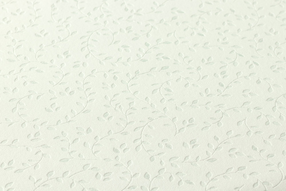             Papier peint motif feuilles filigranes, structuré - vert, métallique
        