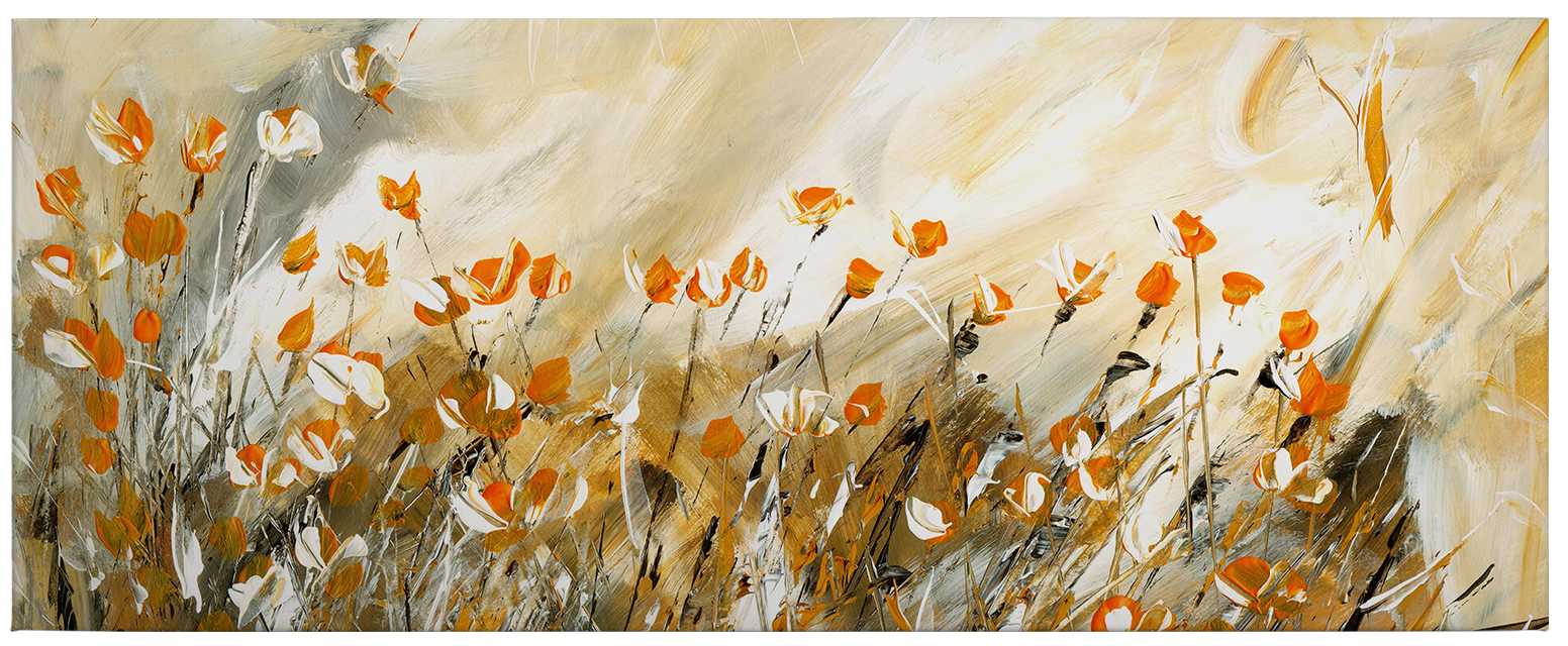             Panorama canvas painting golden flower meadow by Kiksic
        