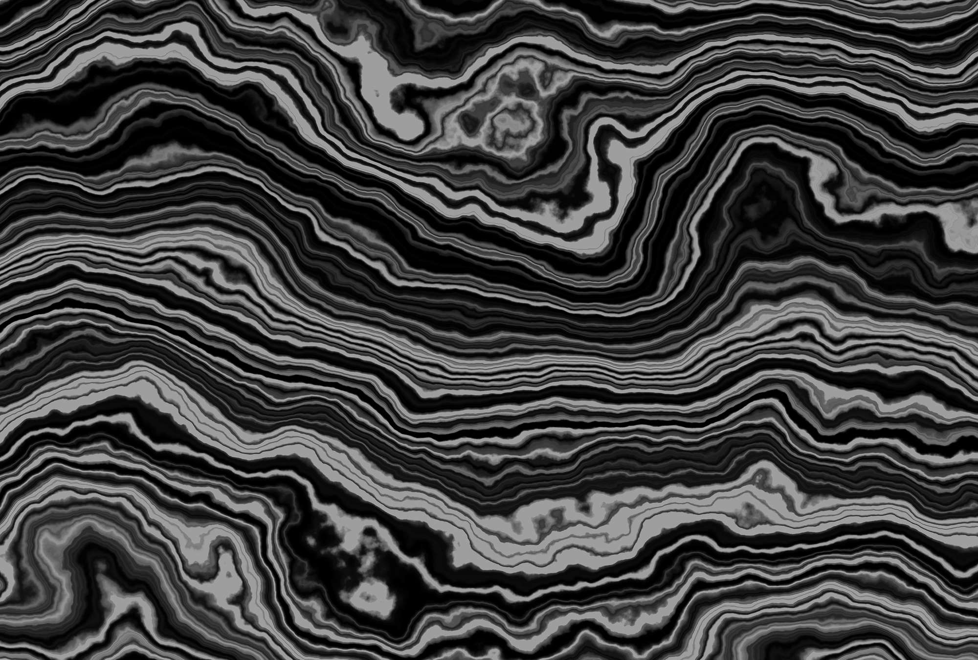             Onyx 1 - Cross section of an onyx marble as photo wallpaper - Black, White | Matt smooth fleece
        
