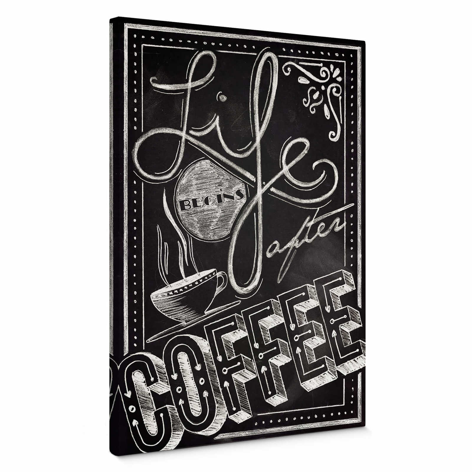         Canvas print coffeeshop sign, black and white
    
