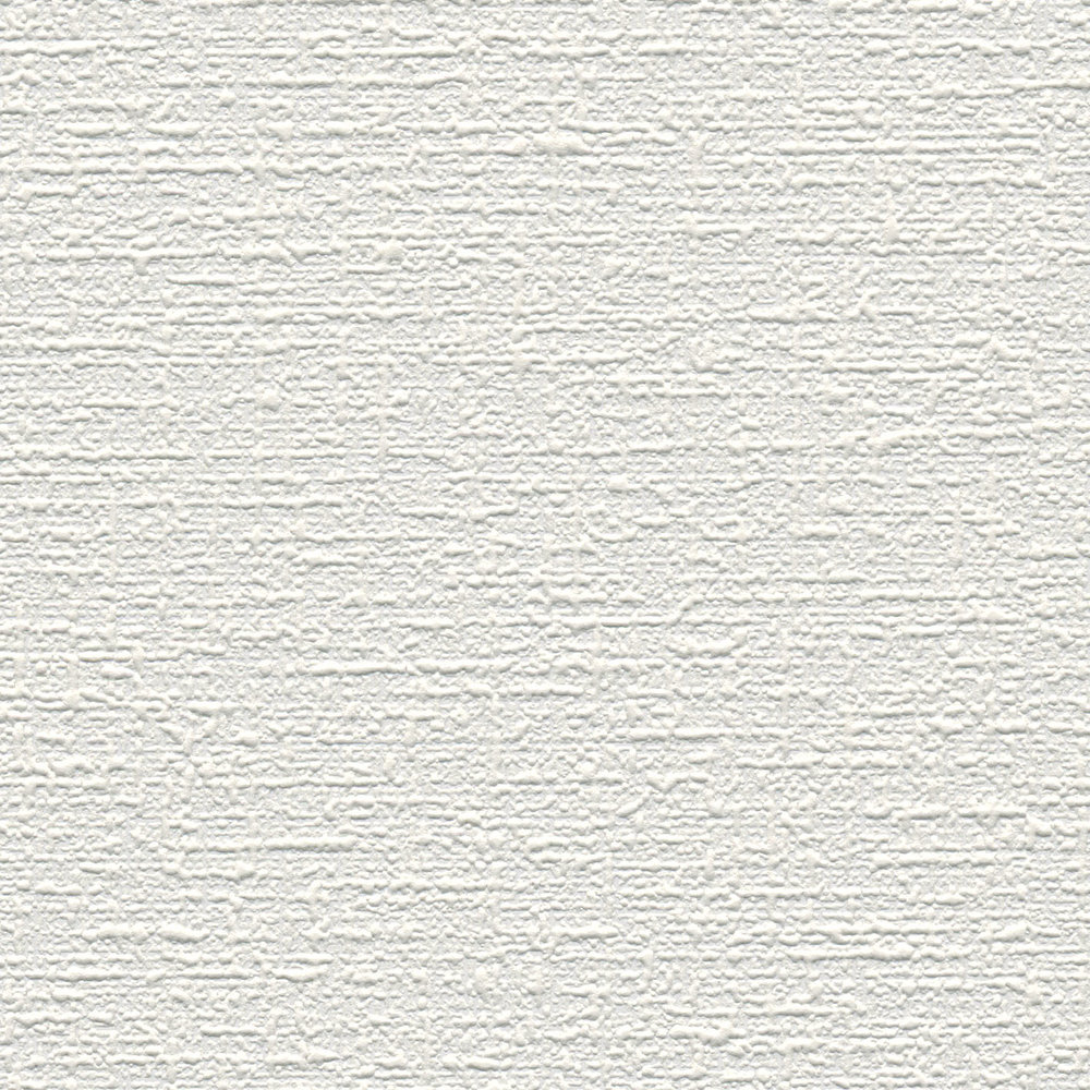             Papier peint à structure crépi fin - Peut être peint, blanc
        