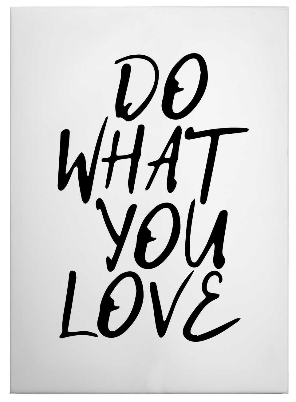             Canvas print saying do what you love – black and white
        