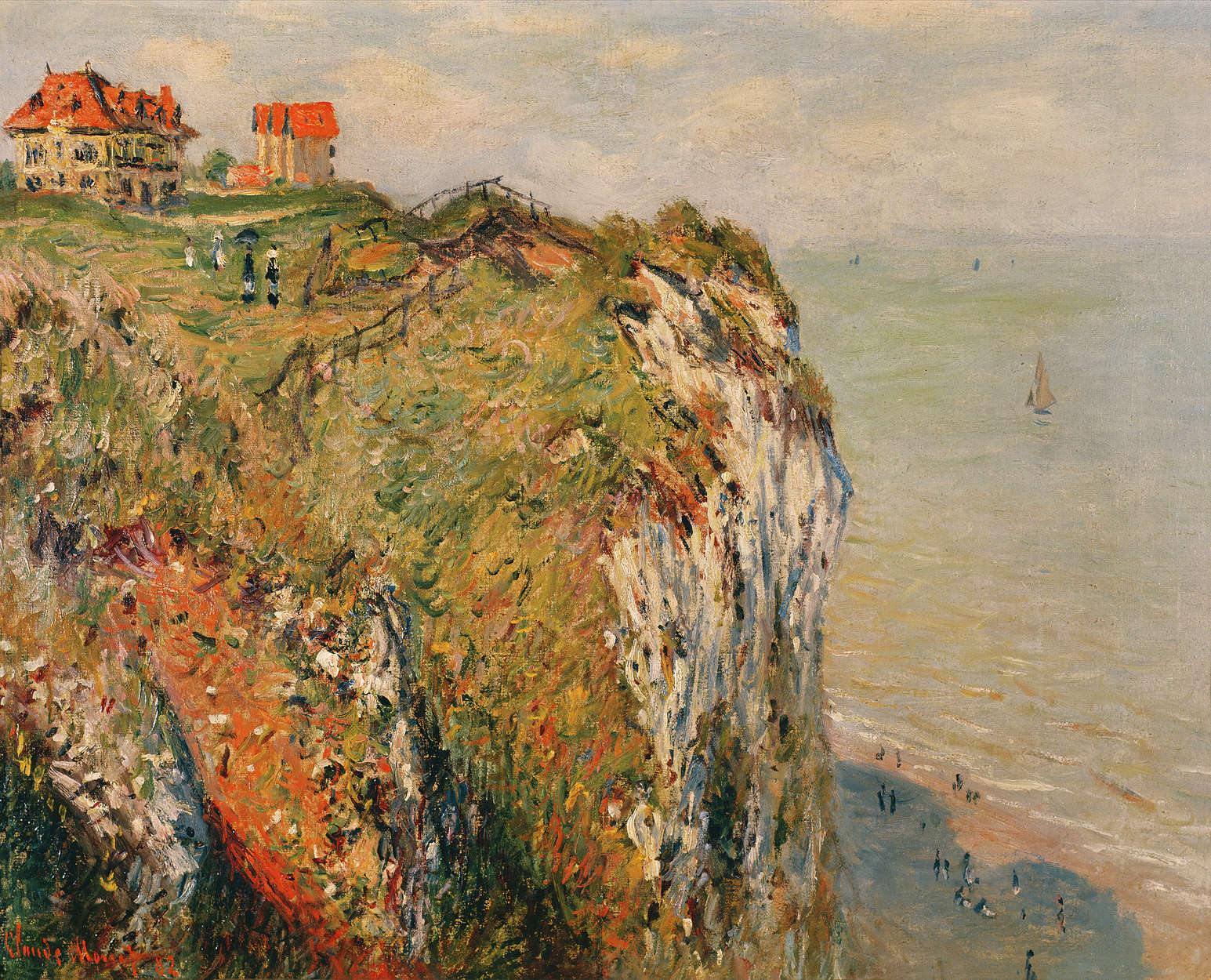             Muurschildering "Klif bij Dieppe" van Claude Monet
        