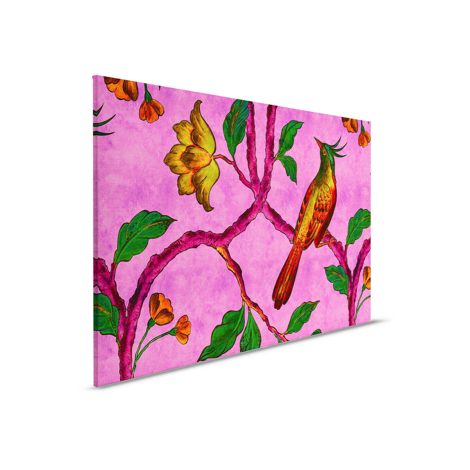         Bird Of Paradis 2 - Canvas painting Bird of Paradise in natural linen structure - 0,90 m x 0,60 m
    