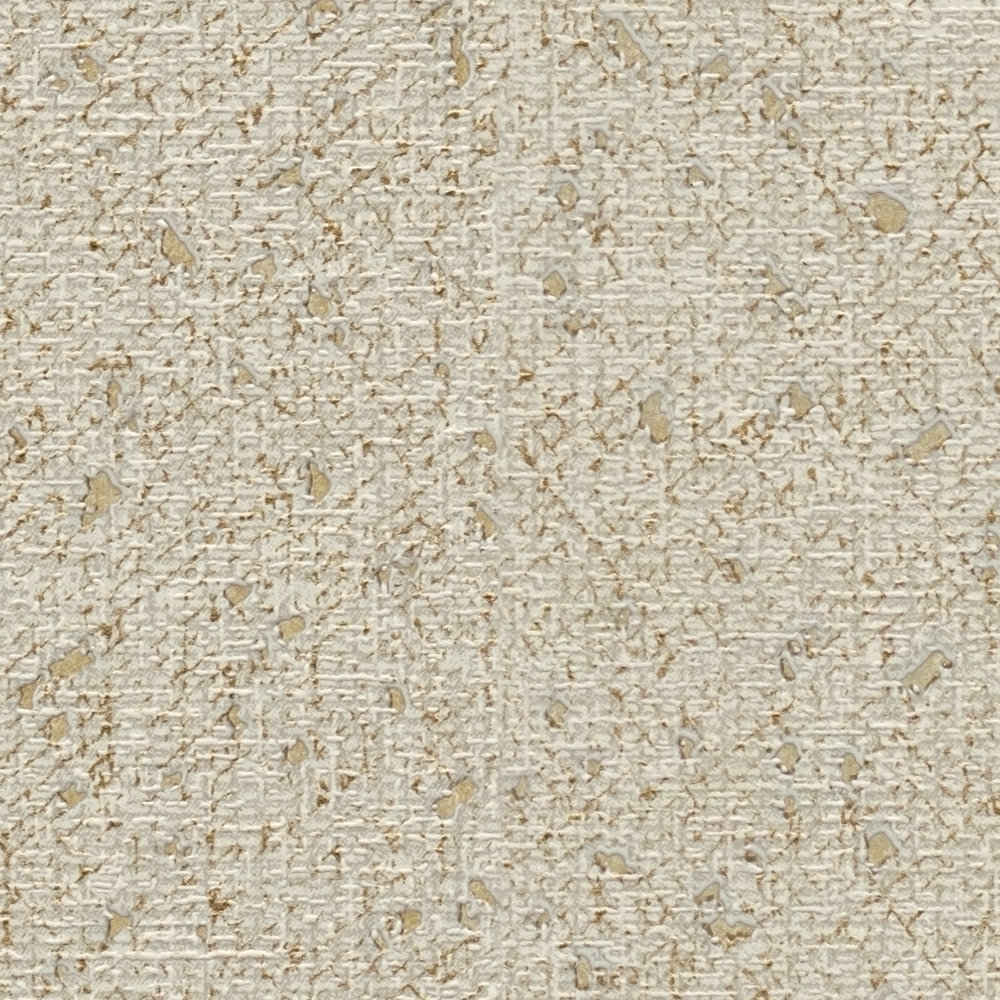             Wallpaper with textile structure and metallic accent - beige, grey
        