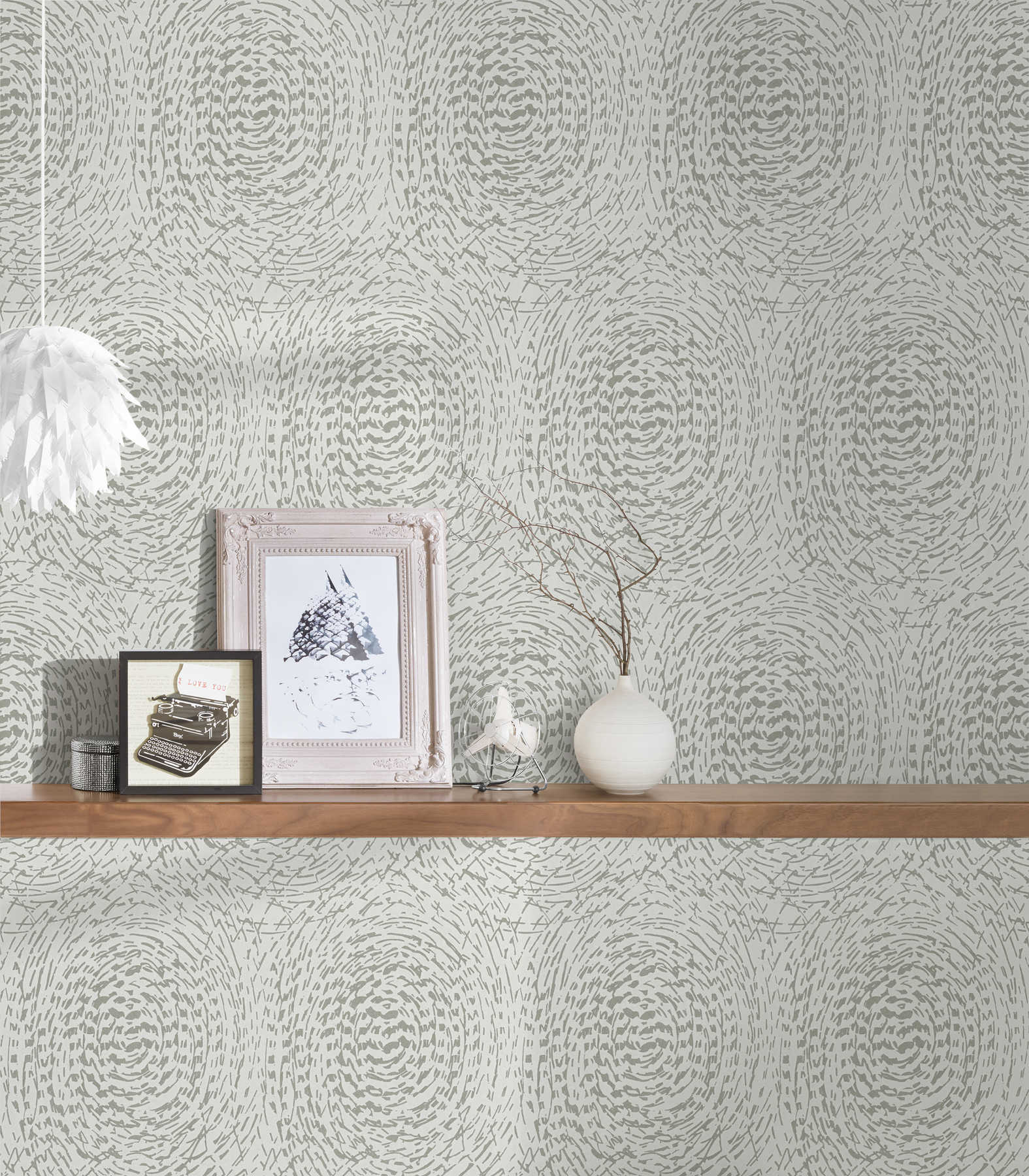             Pattern wallpaper with ethnic design & metallic colours - beige
        
